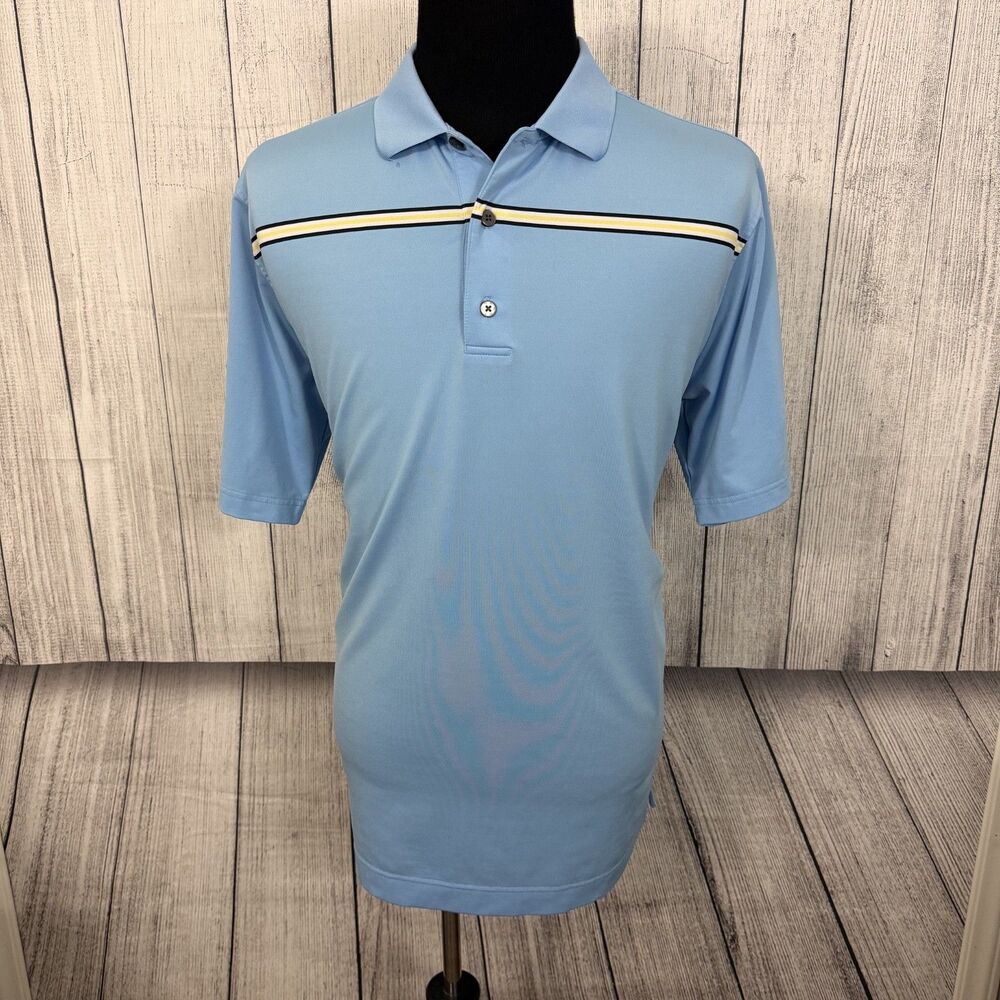 FootJoy Men's XL Light Blue Athletic Fit Stretch Short Sleeve Polo Golf Shirt